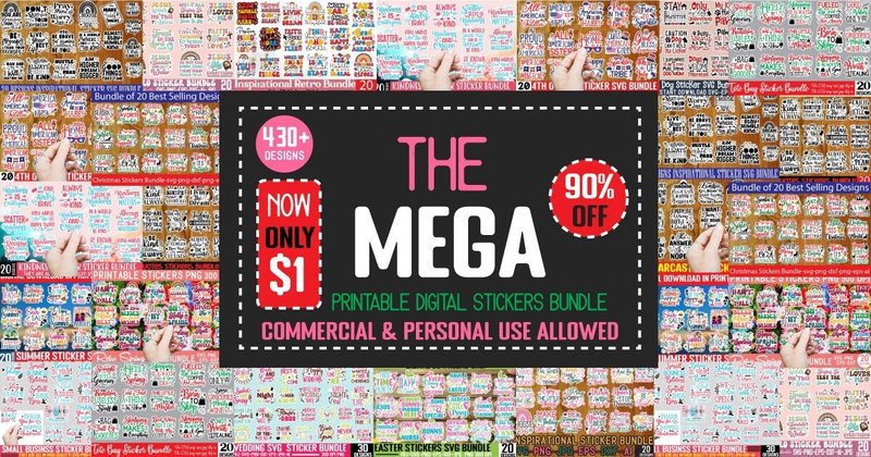 Printable Digital Stickers Bundle (by SimaCrafts)