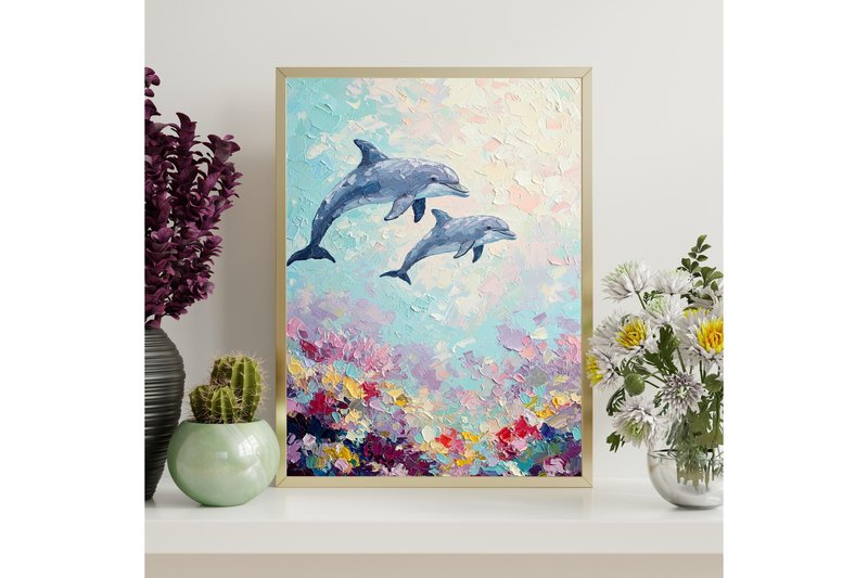 Printable Dolphins Coral Reef Decor (by Younique Aartwork)