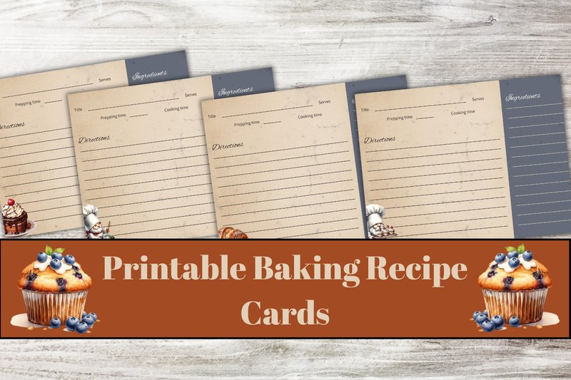 Printable Gnome Baking Recipe Cards, (by Shabby paper boutique)
