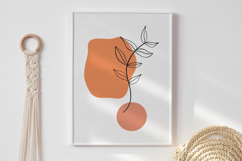 Printable Wall Art, Abstract Leafs Wall (by wishlinestudio)