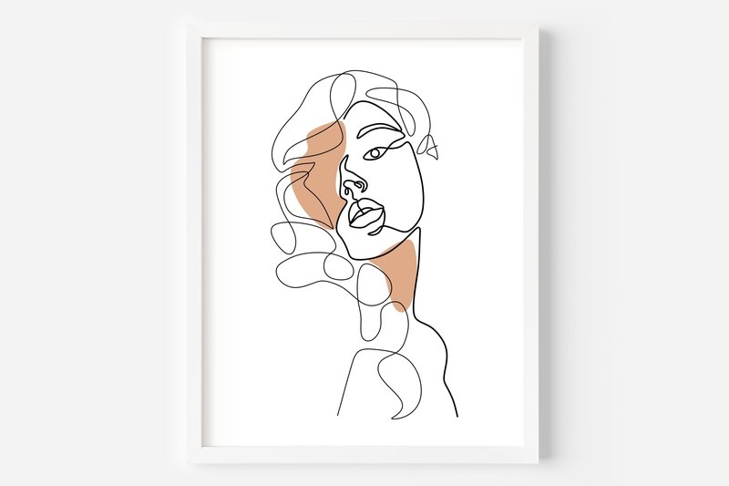 Printable Wall Art, Woman Face Line Art (by artinrhythm)