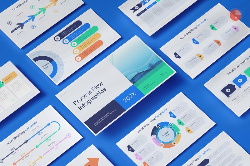 Process Flow Infographics PowerPoint (by pixslides)