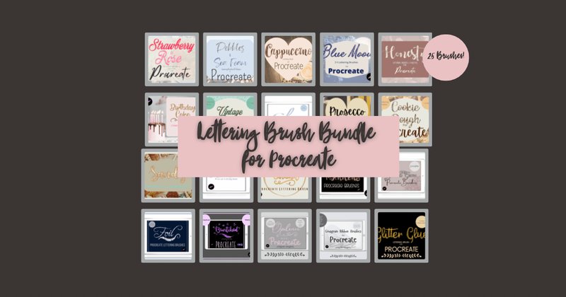 Procreate Lettering Brush Bundle (by Mini Trezò Design)