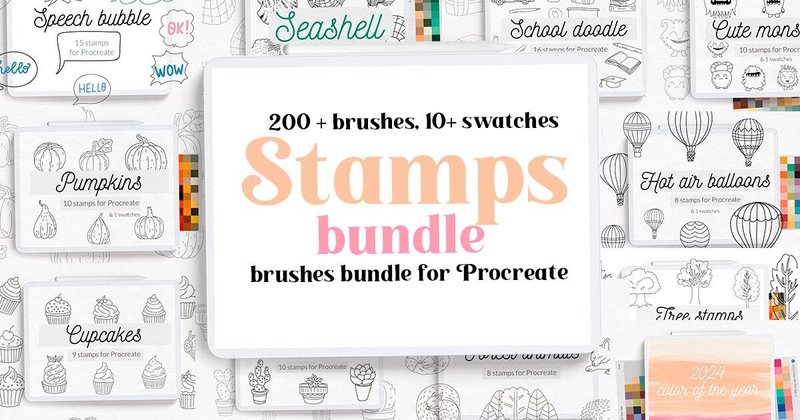 Procreate Stamps Brushes Bundle (by LetsArtShop)