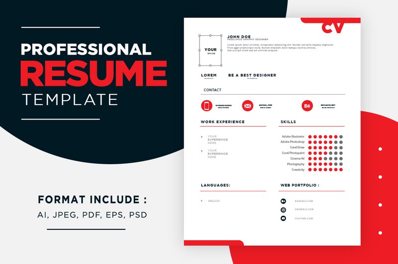 Professional Resume Template (by Dzyneestudio)