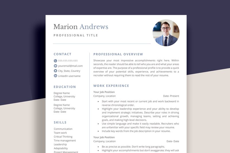 Professional Resume Template | Word CV (by Aivos)