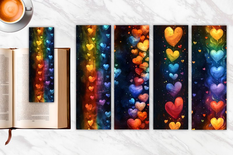 Rainbow Heart Bookmark (by ART Fanatic)