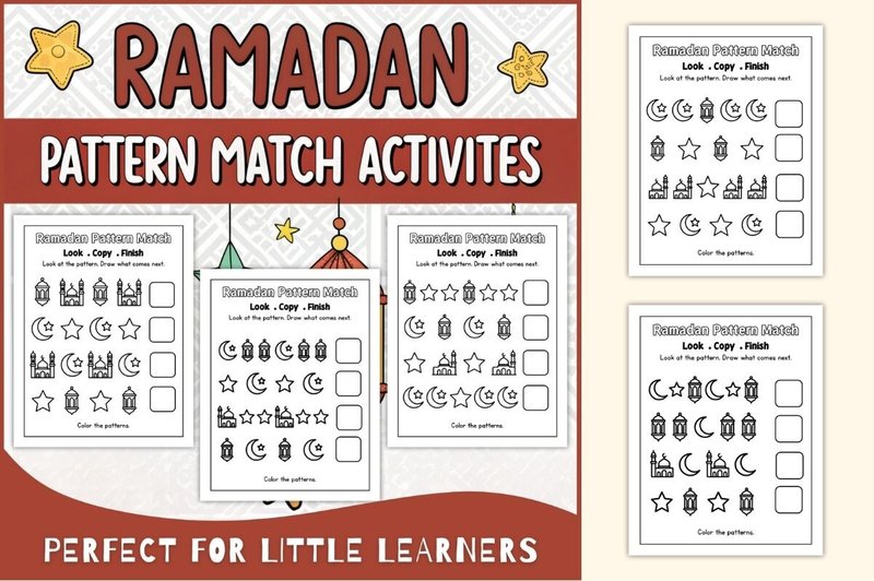 Ramadan Pattern Match Activities (by TheStudyKits)
