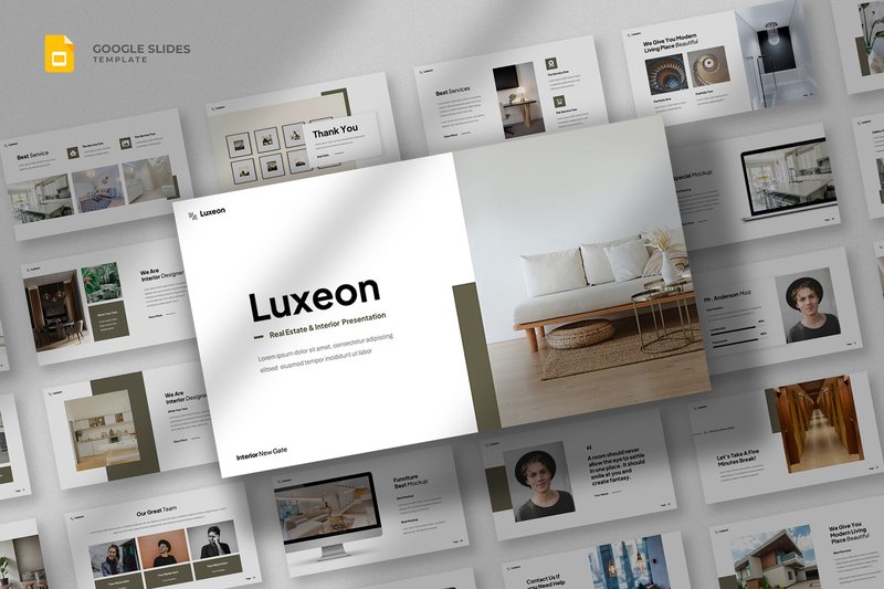Real Estate Interior Design Google Slide (by fluff.designstudio)
