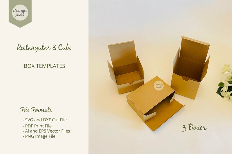 Rectangular and Cube Box Templates TRIO (by DESIGNS NOOK)