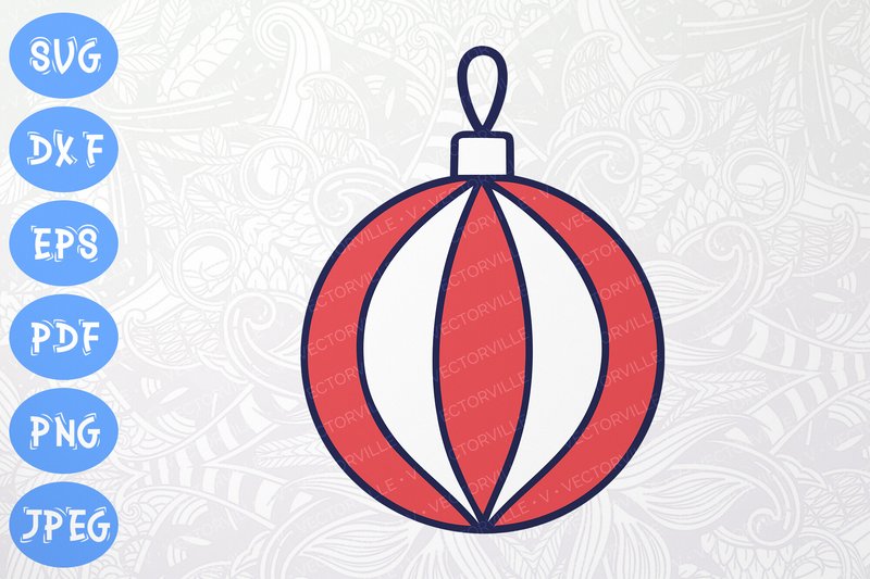 Red Christmas Ornament SVG Holiday Decor (by Vectorville)