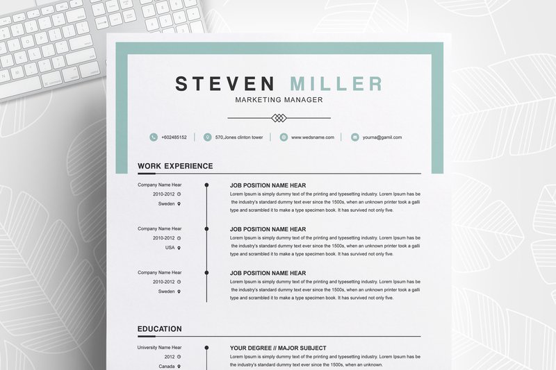 Resume / CV Template (by ResumeInventor)