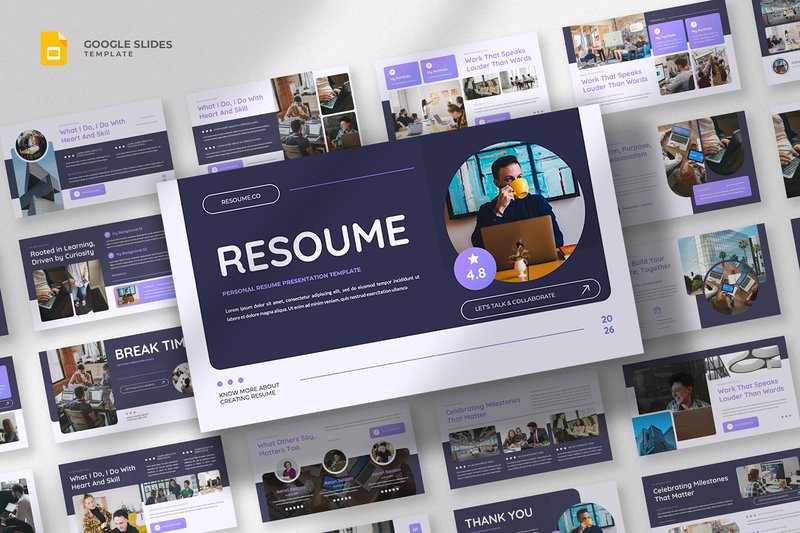 Resume & Portfolio Google Slides (by fluff.designstudio)