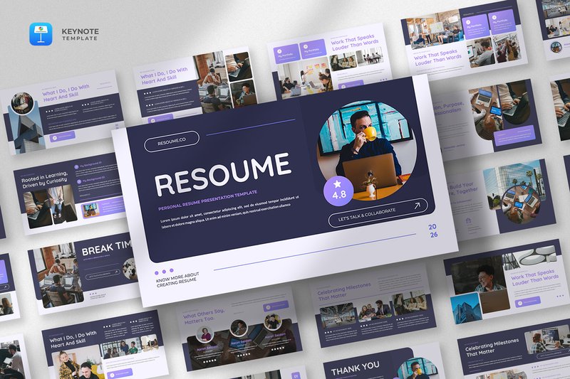 Resume & Portfolio Keynote Template (by fluff.designstudio)