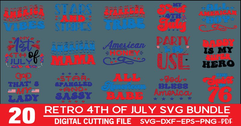 Retro 4th of July SVG Bundle (by digital svg design stor)