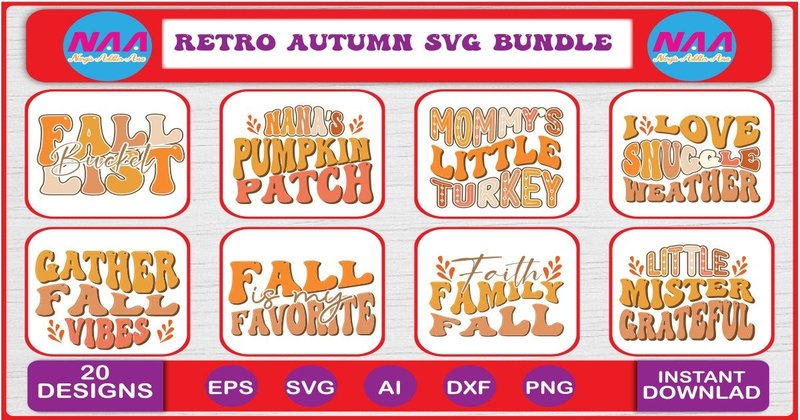Retro Autumn SVG Bundle (by Nargis_Akhter_Asa)