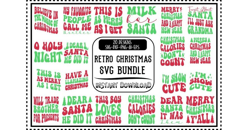 Retro Christmas SVG Bundle (by CraftPixel)