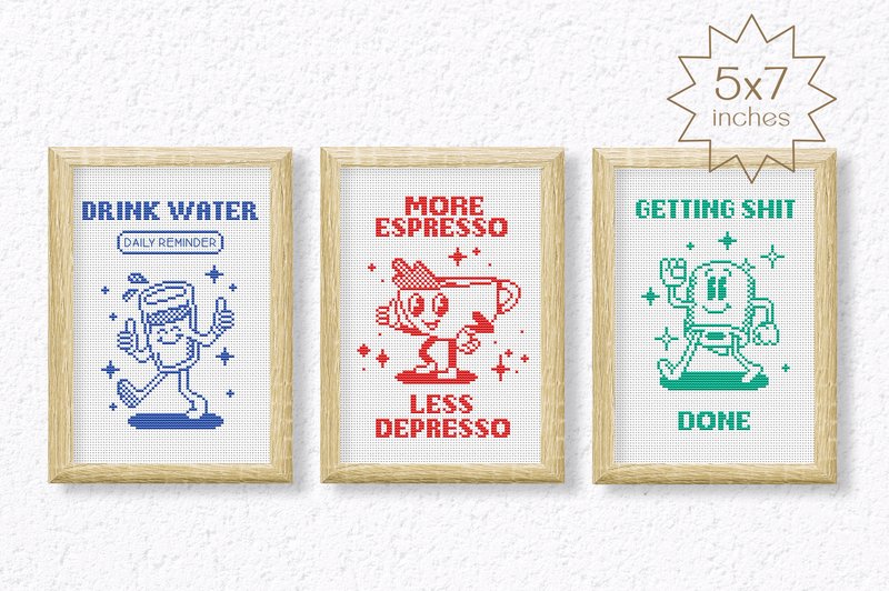 Retro Cross Stitch Patterns PDF Humor (by CrossWithMe)