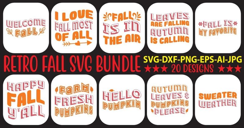 Retro Fall SVG Bundle (by DesignMedia)