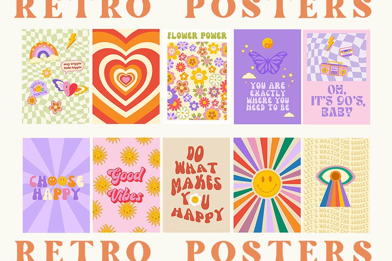 Retro Groovy 70s Style Print (by NassyArt)