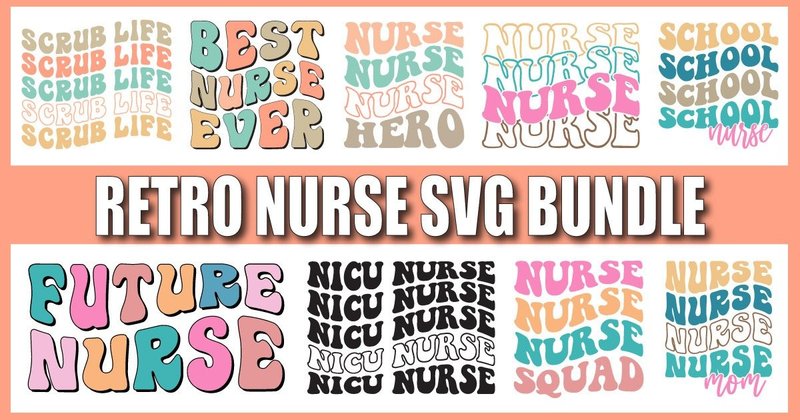Retro Nurse SVG Bundle Vol. 1 (by SVG KING)