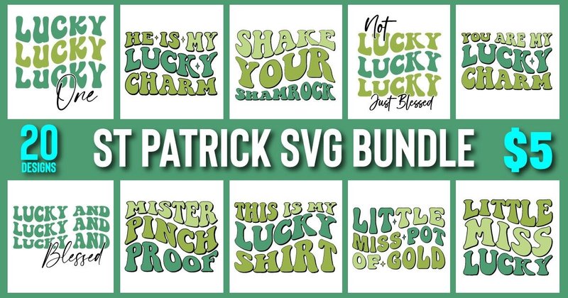 Retro St Patrick SVG Bundle Vol. 2 (by T-SHIRT WORLD)