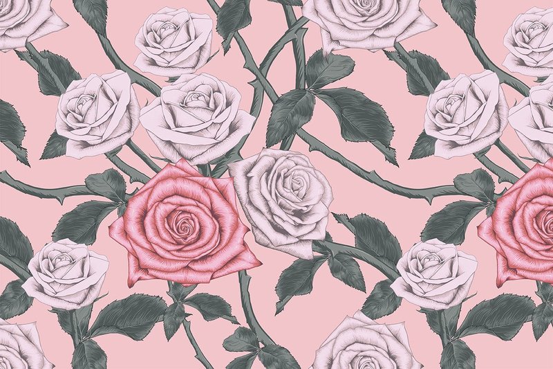 Rose Flowers Seamless Pattern (by Nopchin Design)
