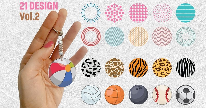 Round Keychain Design Bundle Vol.2 (by Actual Pixel)