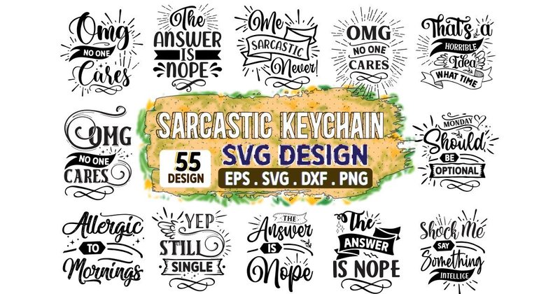 Sarcastic Keychain SVG Bundle (by CraftFusion Studio)