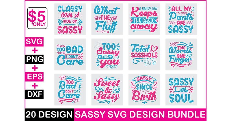 Sassy SVG Design Bundle (by BlackDogsMedia)