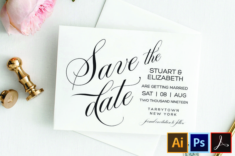 Save the Date Template Printable Wedding (by EighteenWeddingStore)