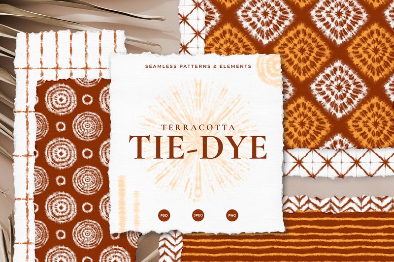 Seamless Terracotta Tie-Dye Patterns (by CatJello Graphics)