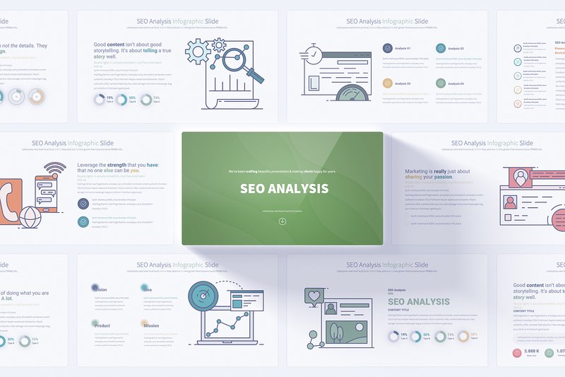 SEO Analysis PowerPoint Infographics (by pulsecolor)