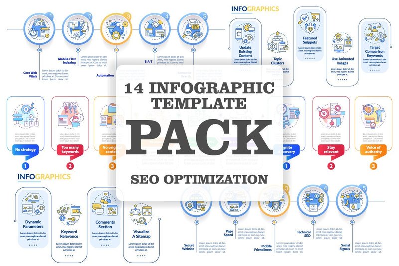 SEO Optimization Infographic Templates (by IMG visuals icons)