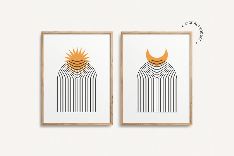 Set of 2 Mid Century Modern Posters (by maymotif)
