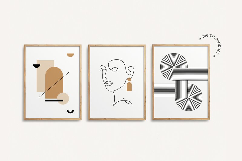 Set of 3 Mid Century Modern Posters (by maymotif)