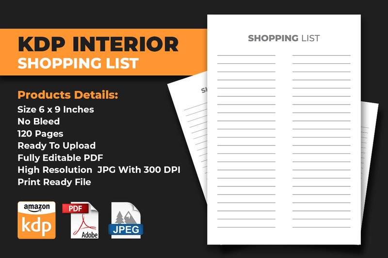 Shopping List Notebook | KDP Low Content (by M9 Design)