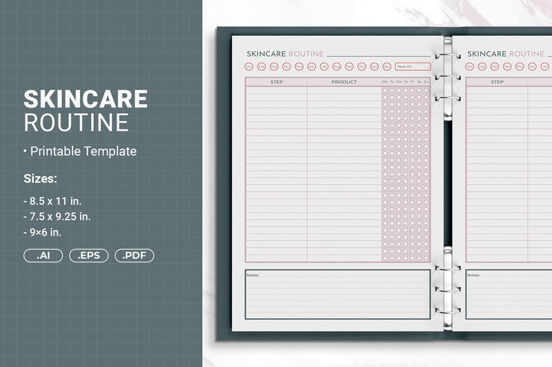 Skincare Routine Printable Template (by JUNDI)
