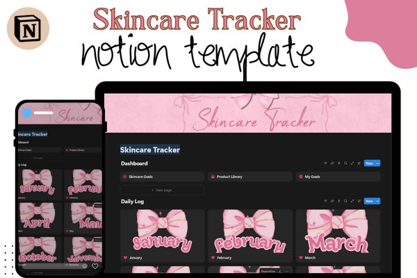 Skincare Tracker Notion Template (by Dohaforkdp)