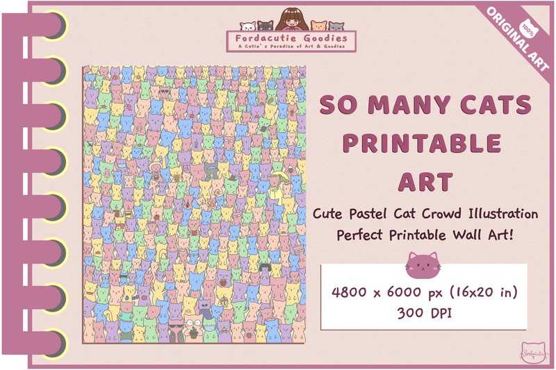 So Many Cats – Printable Art File (by Fordacutie Goodies)