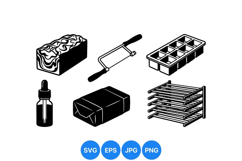 Soap Making Tools Vector Clipart (by DesignVectx)