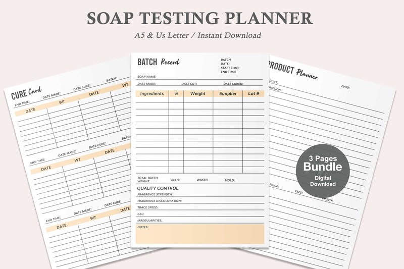 Soap Testing Template,Soap Maker Sheet (by watercolortheme)