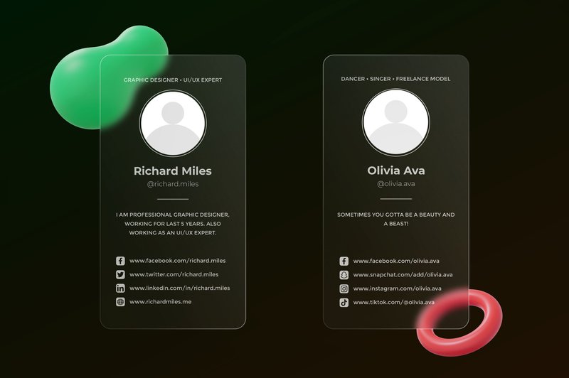 Social Identity Glassmorphism Mockup (by mianik)