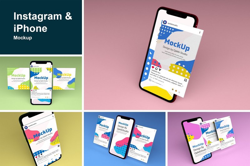Social Media and Phone Mockup (by Qaleb studio)
