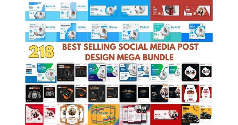 Social Media Post Design Mega Bundle (by DIGITAL ART)