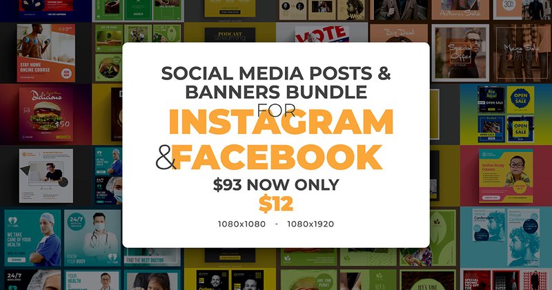 Social Media Posts & Banners Bundle (by bourjart)