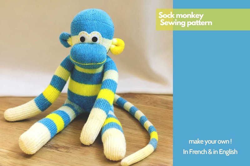 Sock Monkey Sewing Pattern DIY (by Petit Citron)