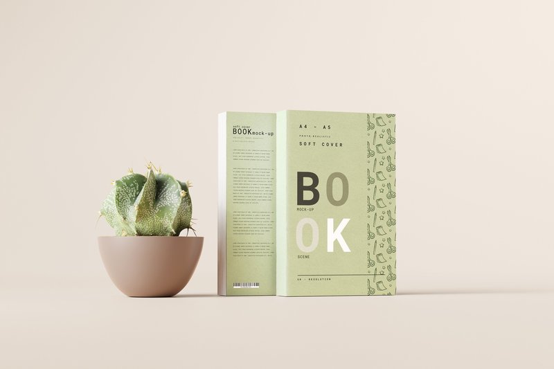 Softcover Large Book Mockups (by pmvchamara)