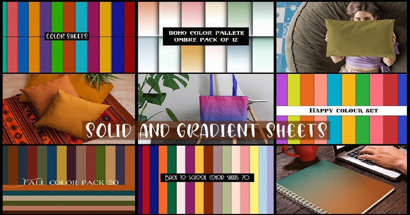 Solid and Gradient Sheets Bundle (by TijanaARTStudio88)
