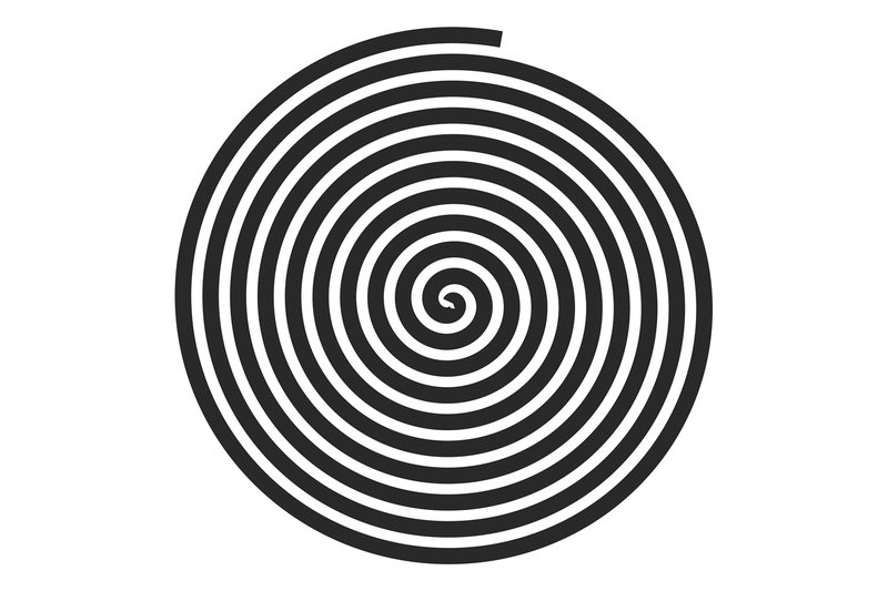 Spiral Motion Illusion. Black Round Heli (by microvectorone)